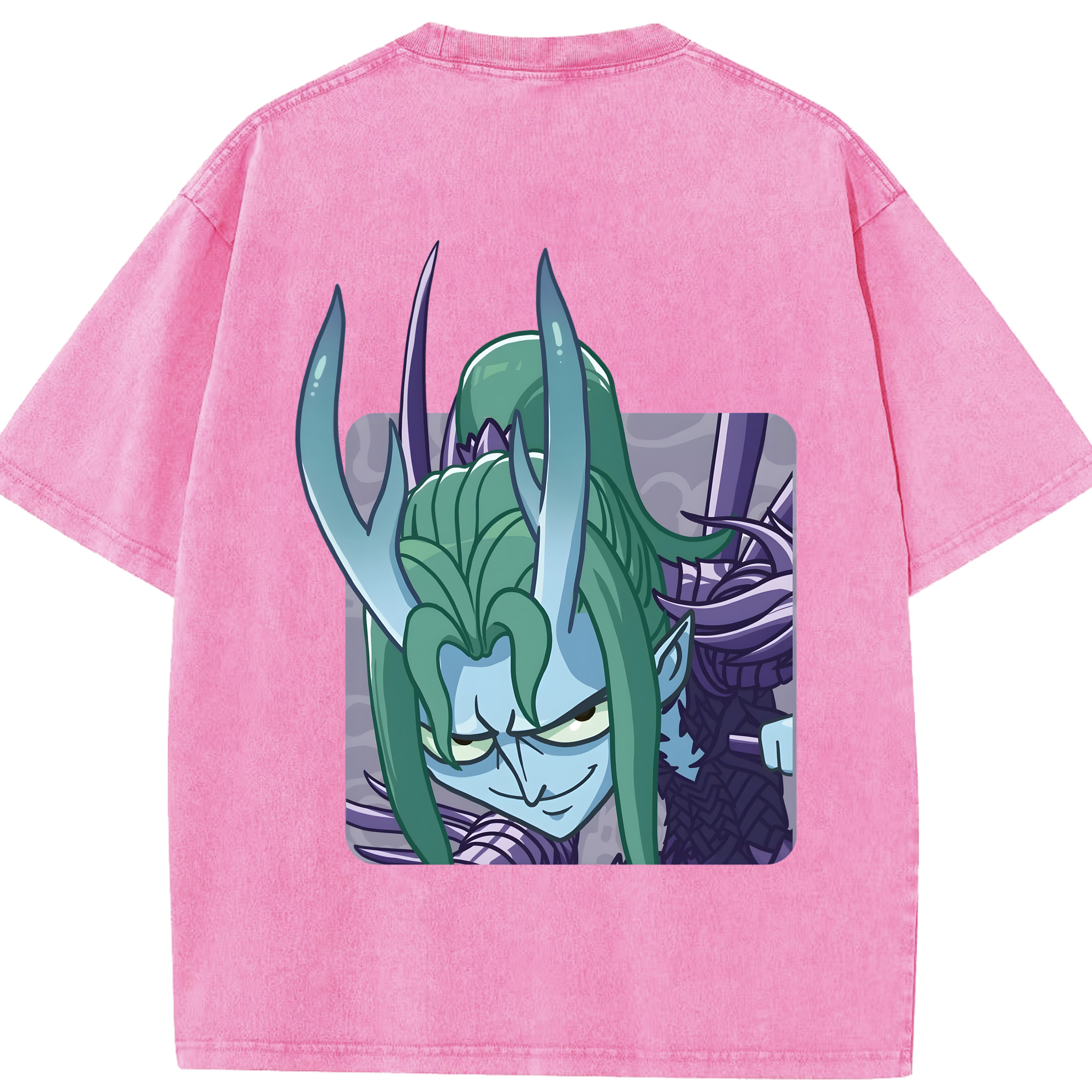 （画像用） Ne Zha 2 ナタ 魔童の大暴れ 綿100% ヴィンテージ風 半袖Tシャツ（背面プリント）